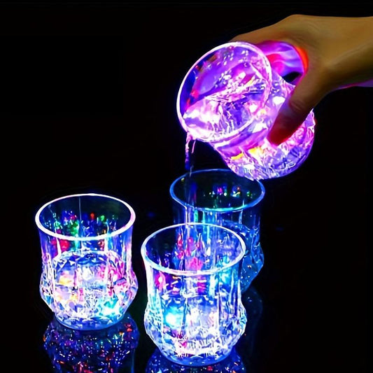 🍸 Drinking Crystal Cups Multicolor LED Glowing Wine Tumblers Water Activated Glassware Set for Bar Party Decor Drinkware