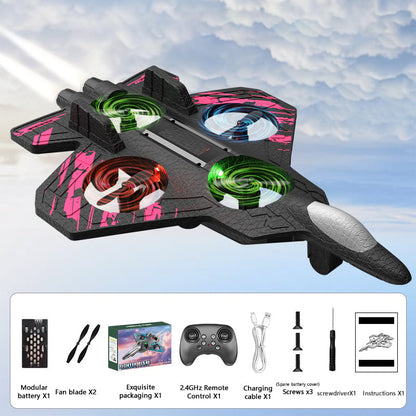 60% OFF This Week Promotions🎉🎉RC Stunt Fighter Jet Toy for Kids with 360° Flips & LED Lights