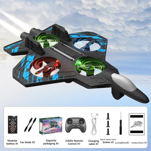 60% OFF This Week Promotions🎉🎉RC Stunt Fighter Jet Toy for Kids with 360° Flips & LED Lights